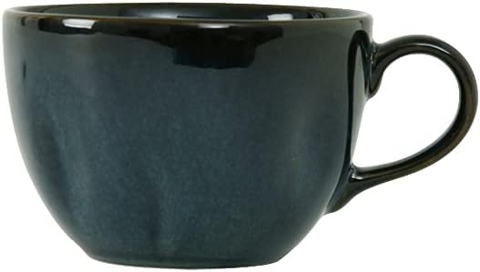 Tuxton China GAN-083 Cup, 10-1/2 oz., 4" Diamter x 2-3/4"H, Round, with Handle, Microwave and Dishwasher Safe, Oven Proof, Fully Vitrified, Ceramic, TuxTrendz, Artisan, Night Sky, Pack of 24