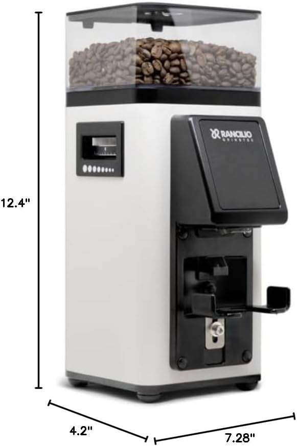 Rancilio Stile SD Semi-Automatic On-Demand Espresso Grinder, 58mm Steel Flat Burr, 300g (White)