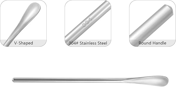 12-Pack 6.2" / 15.8cm Stainless Steel Long Handle Stirring & Mixing Spoon – Reusable Bar Tool for Coffee, Tea, Iced Drinks & Cocktails