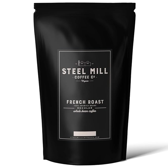 Steel Mill Coffee Co. | French Roast Single-Origin Gourmet Coffee | 2 LB Bag | Whole Bean | Medium Roast | 100% Arabica Beans