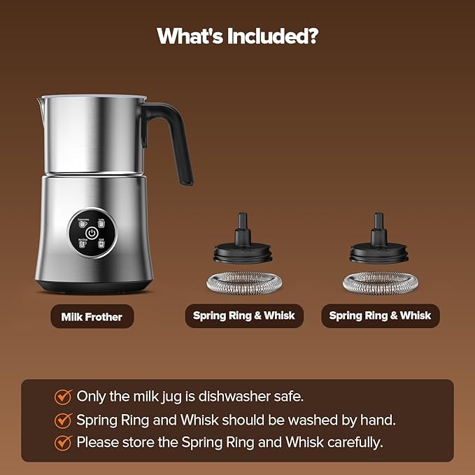 Milk Frother and Steamer, Large Capacity Detachable Electric Milk Frother, Automatic Warm and Cold Foam Maker, Hot Chocolate Maker, BPA Free