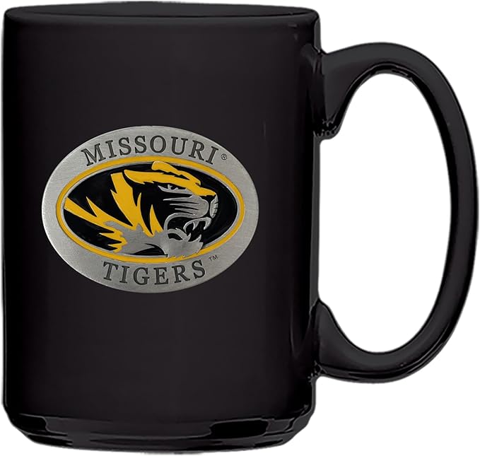 Heritage Pewter Missouri 15 Ounce Coffee Mug | Mug for Coffee, Beverages | Intricately Crafted Metal Pewter Alma Mater Inlay