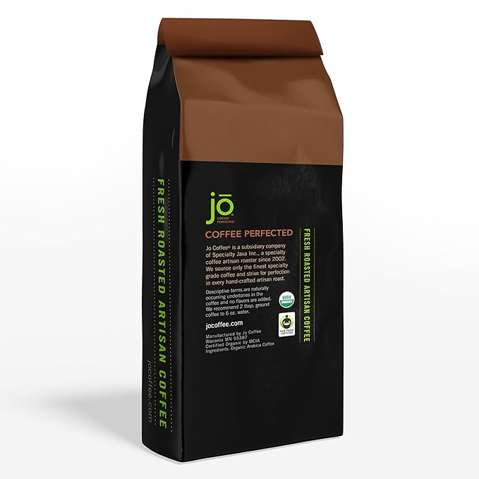 JO ESPRESSO: 10 oz, Medium Dark Roast, Whole Bean Organic Arabica Espresso, USDA Certified Organic, NON-GMO, Fair Trade, Gluten Free, Perfect Italian Crema, Espresso Coffee Beans by Jo Coffee®