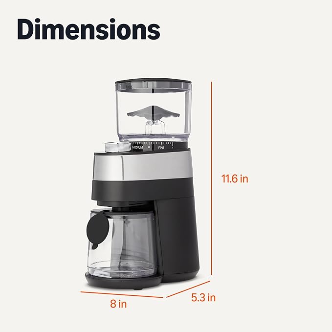 Amazon Basics Electric Burr Coffee Grinder with 30 Grind Settings for French Press and Espresso, 6.5-Ounce Hopper, Black