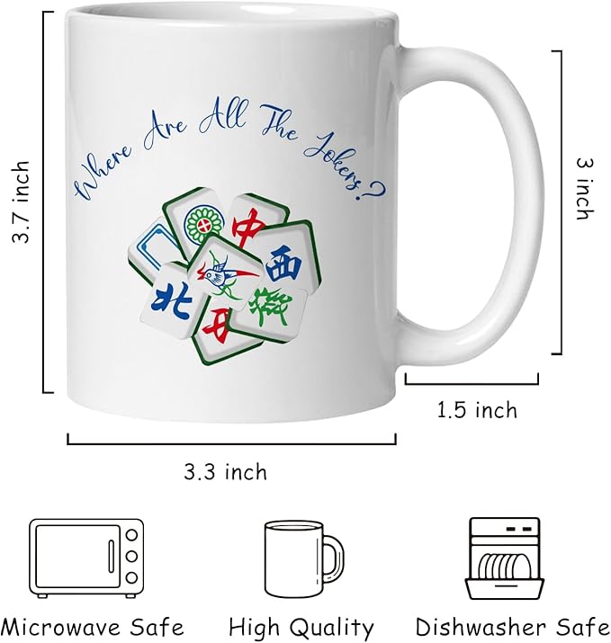 Chinese Mah Jong Tiles mug, Mahjong Player Gifts for women, Gifts for Mahjong Lovers Coffee Tea Mug 11 oz