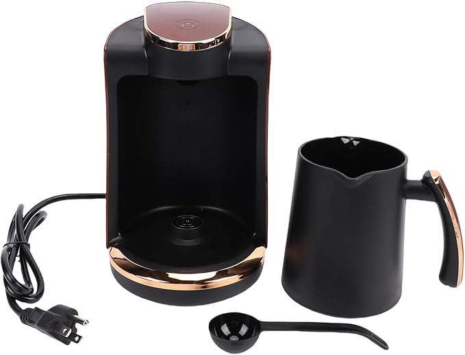 Zunate Electric Turkish Greek Coffee Maker 550W, 250ML Single Cup Machine with Included Cup & Spoon for Home, Office, Travel Brewing