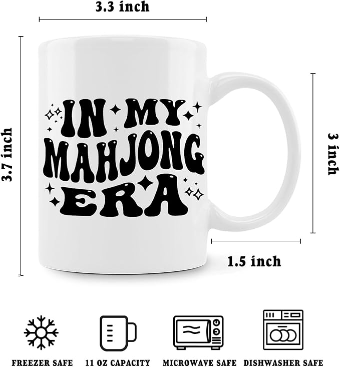 Mahjong Gifts Coffee Mug - Gifts for Mahjong Players Mug, Mahjong Gifts for Women Men, Mahjong Accessories and Gifts, in My Mahjong Era Ceramic Coffee Mug 11 oz