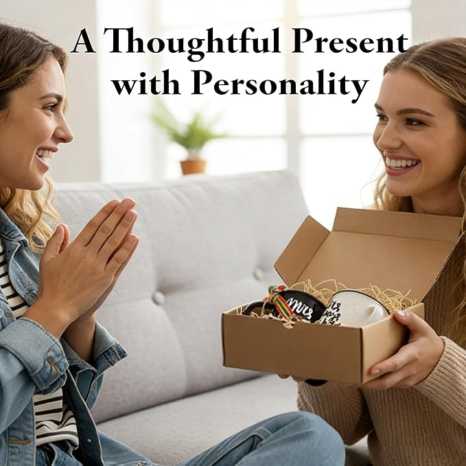 Physkoa Lesbian Wedding Gift – Mrs. Right & Mrs. Always Right Mug Set, Funny Lesbian Gift for Her, 11oz Ceramic Coffee Cups for Lesbian Couple, Engagement or Anniversary