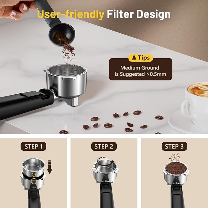 KEENSTAR Espresso Coffee Machine with Milk Tank, 20Bar Hot & Iced Coffee Machine with Rapid Cold Brew, Touch Screen Espresso Maker with Steam Wand for Coffee Lover