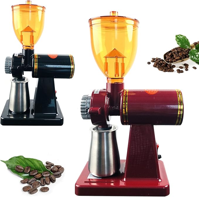 Commercial Coffee Grinder for Home Office, Electric Automatic Burr Mill Coffee Grinder Espresso with 8 Precise Grind Settings,250G Capacity Coffee Bean Grinding Tool with Grinding+Hopper