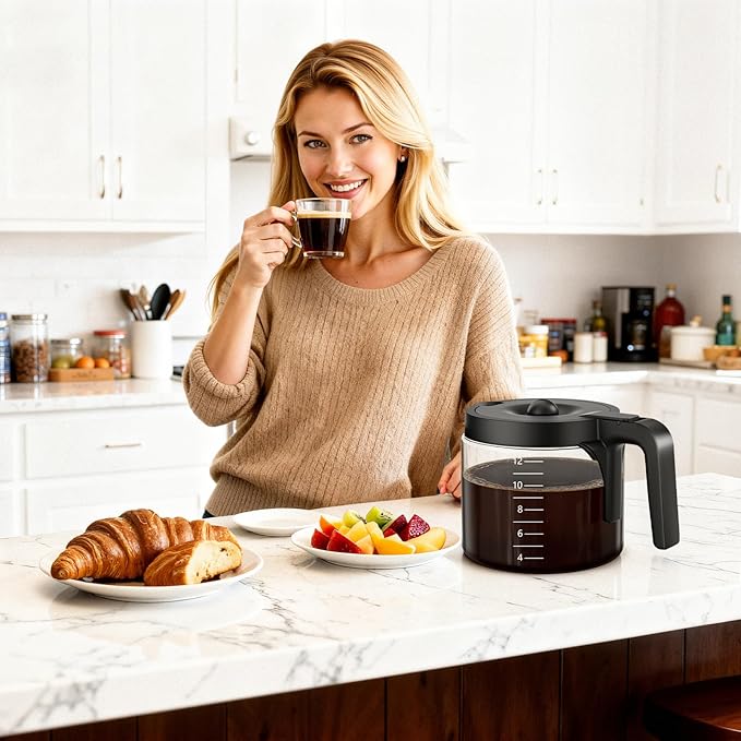 12 Cup Coffee Pot Replacement Only Compatible with Keurig K-DUO 5100 Coffee Machine, Carafe Replacement for K-DUO 5100, Durable & Reliable to Restore Brewer Performance