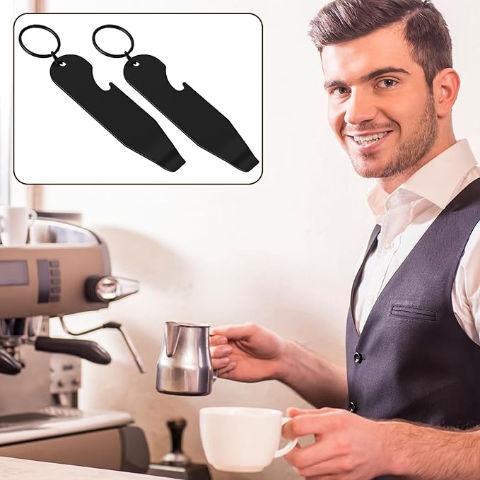 Acellegic 2 Pcs Portafilter Basket Removal Tool Stainless Steel Coffee Filter Basket Remover Bottle Opener Coffee Powder Cup Disassembly Tool for Espresso Cleaning Accessories