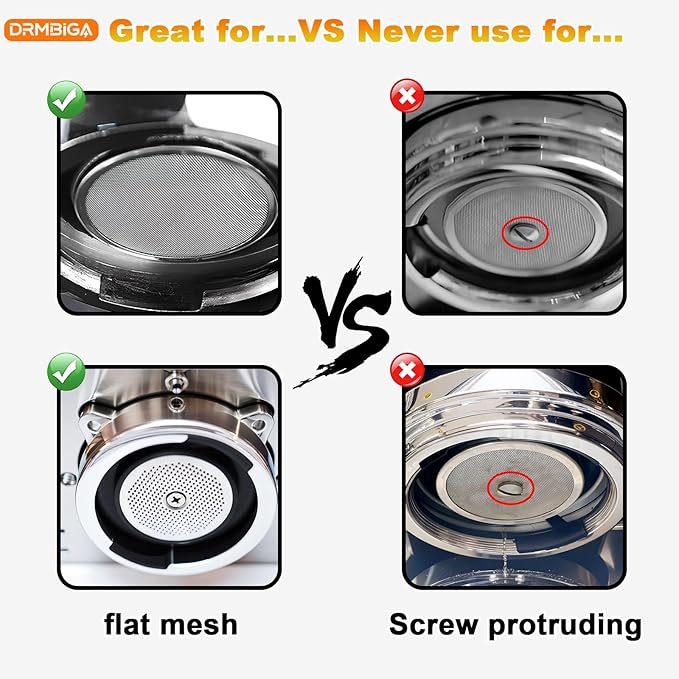 Professional Espresso Puck Screen 58mm 2 Pack - Premium 3rd Gen Dual-Layer Flow Control Coffee Filter, Precision-Engineered Stainless Steel Portafilter Screen for Perfect 58mm Basket Fit