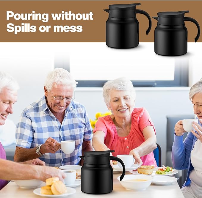 4 Pcs Thermal Coffee Carafe for Keeping Hot/Cold 27 oz Stainless Steel Small Coffee Creamer Container Double Wall Vacuum Insulated Tea Pot Beverage Dispenser for Milk Hot Chocolates