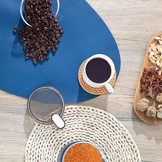 Electric Coffee Grinders,150-300w Blue Spice Grinder, One-Button Operation to Grinder Coffee Beans, Spices, Dry Herbs, Nuts, etc.1 Plastic Brush and 1 Plastic Spoon Included