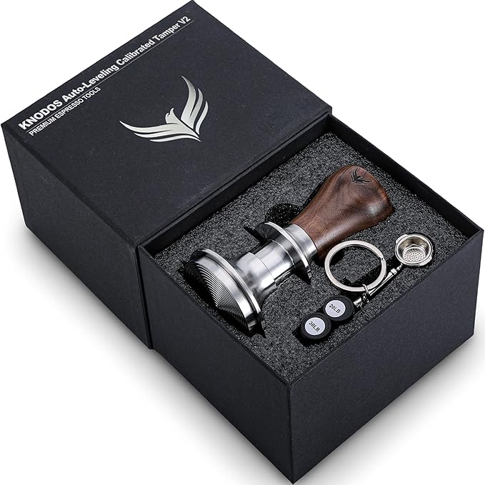 Espresso Accessories Kit 51mm Includes Self Leveling Tamper, Coffee Distributor, Dosing Funnel with Puck Screens, Tamping Station, and WDT Tool Professional Espresso Tools