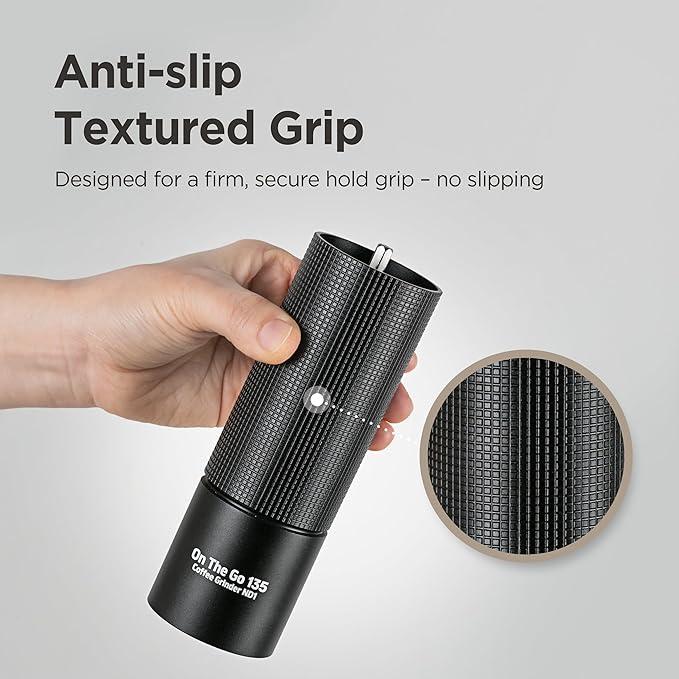 Manual Coffee Grinder - Stainless Steel Conical Burr with Adjustable Setting, Double Bearing - Max Capacity 0.88oz, Hand Grinder for Home, Travel and Camping, and Gift