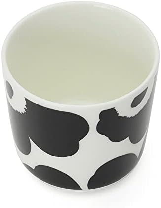 MARIMEKKO Unikko Oiva Stoneware Coffee Cup Set of 2 — Refine Your Kitchen Décor with Our Iconic Black & White Stoneware — Stylish Floral Coffee Cups to Elevate Your Drinking Experience (7oz)