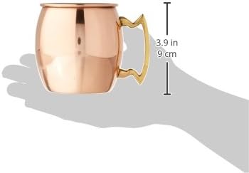 Twine Moscow Mule Mug for Mint Juleps, Tiki Cocktails, Solid Copper with Nickel Plating and Brass Handle, Copper Cups for Moscow Mules, 16 Oz, Set of 1