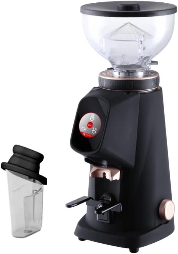 Fiorenzato All Ground Burr Grinder/Coffee Grinder for Home/Burr Coffee Ginder/Electric Coffee Ginder/Coffee Bean Grinder - 64mm flat burrs with Container - Made in Italy