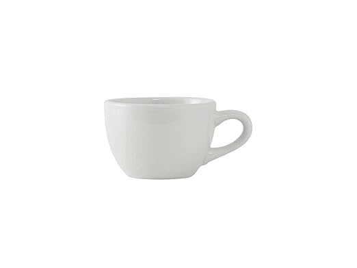 Tuxton China ALF-0752 Cup, 8 oz., 3-3/4" Diameter x 2-1/2"H, Microwave and Dishwasher Safe, Oven Proof, Fully Vitrified, TuxCare, Healthcare, Alaska/Colorado, Porcelain White, Pack of 36