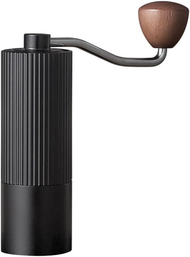 Manual Coffee Grinder, Adjustable Hand Espresso Mill with Solid Wood Handle Stainless Steel Conical Burr Machine for French Press Moka Pot