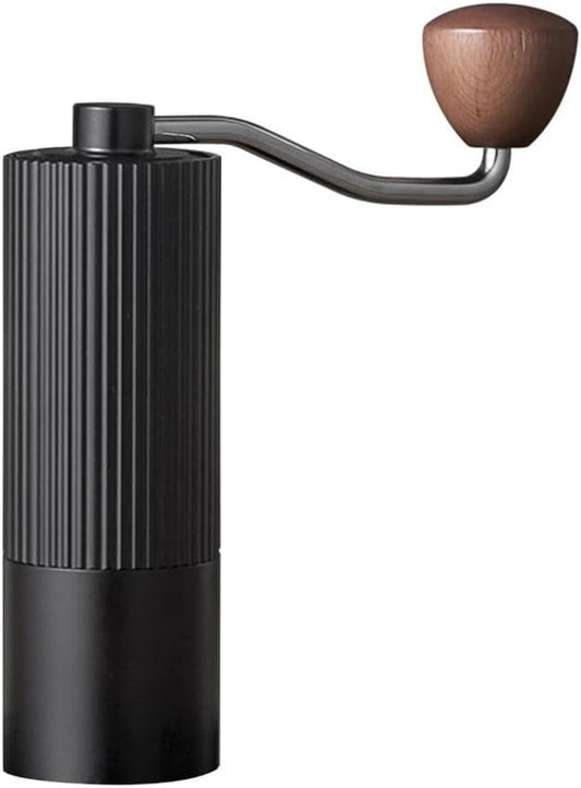 Manual Coffee Grinder, Adjustable Hand Espresso Mill with Solid Wood Handle Stainless Steel Conical Burr Machine for French Press Moka Pot