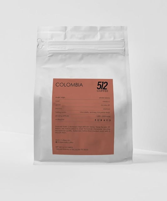 512 Coffee Specialty Colombia Medium Roast – Premium Single Origin Whole Beans with Chocolate, Citrus & Nutmeg Notes – Fresh Roasted for Drip & Filter Brewing