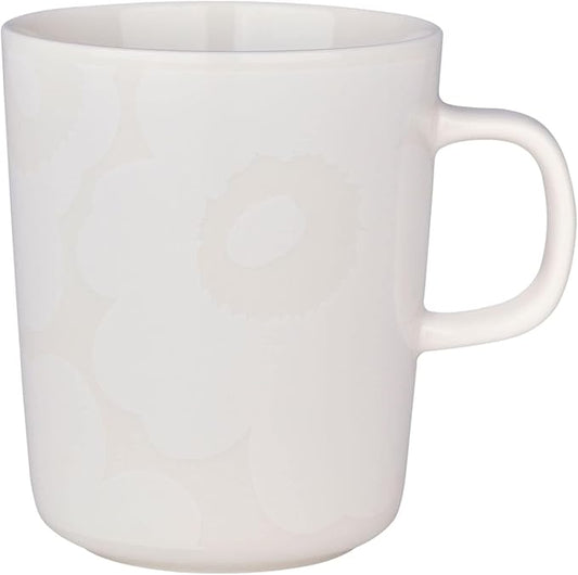 MARIMEKKO Oiva Unikko Mug — Refine Your Kitchen Décor with Our Iconic White Stoneware — Stylish Porcelain Coffee Mugs to Elevate Your Drinking Experience (8.8oz)