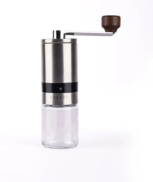 Manual Coffee Grinder-Stainless Steel Hand Coffee Grinder with Adjustable Dragon Tooth Conical Burr, No-Power, Portable Espresso Grinder for Home, Office, Camping or Travel