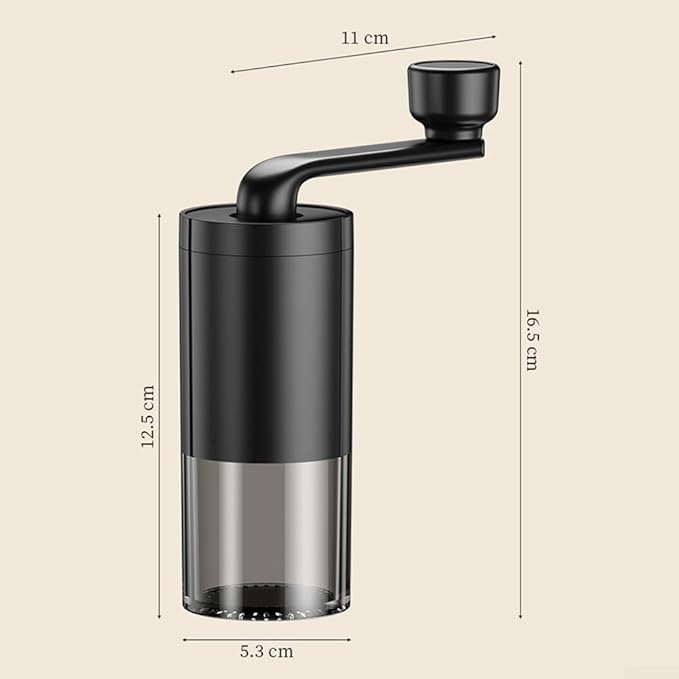 Adjustable electric portable coffee grinder for coffee beans and spices, compact and lightweight for fresh For grinding anywhere, anytime (black)