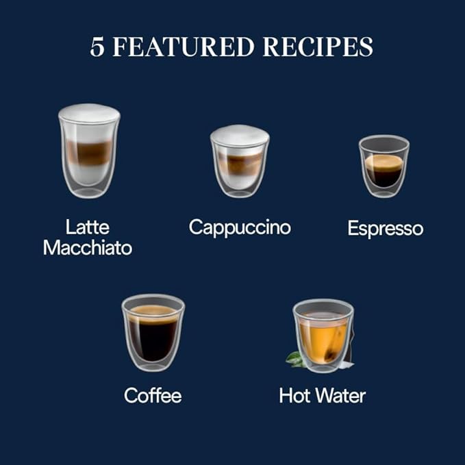 Magnifica Start Automatic Espresso Machine with Built-in Grinder & Auto Milk Frother – 5 One-Touch Drinks, Easy Clean, Home Barista for Lattes, Cappuccinos & Iced Coffee, Over 1 lb ECAM22080B