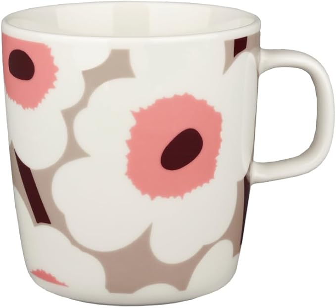 MARIMEKKO Oiva Unikko Mug – Refine Your Kitchen Décor with Our Iconic Floral Stoneware – Stylish Porcelain Coffee Mugs to Elevate Your Drinking Experience (13.5oz)