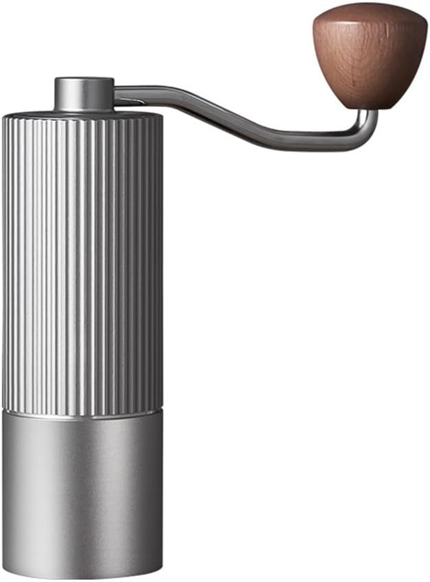 Manual Coffee Grinder, Adjustable Hand Espresso Mill with Solid Wood Handle Stainless Steel Conical Burr Machine for French Press Moka Pot