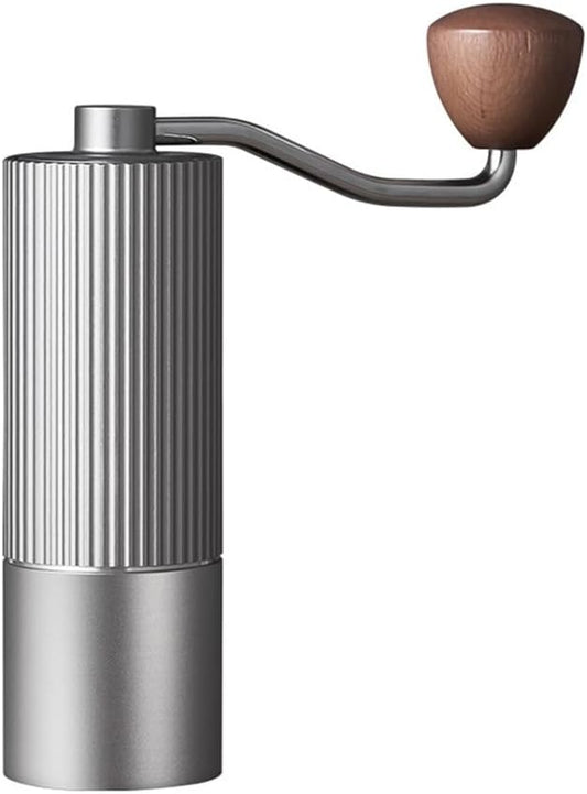 Manual Coffee Grinder, Adjustable Hand Espresso Mill with Solid Wood Handle Stainless Steel Conical Burr Machine for French Press Moka Pot