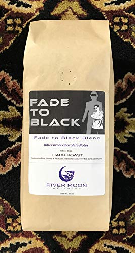 River Moon Coffee, Fade to Black Dark Roast Coffee Beans, 16 Ounces, Extra Dark, Low Acidity, Non-GMO, Direct Trade, Fadernauts Blend