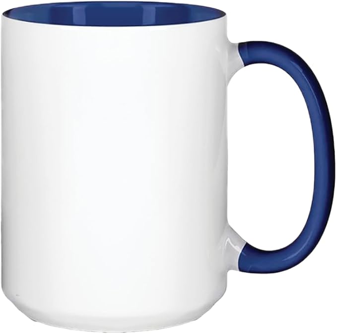 15oz Blue Sublimation Mugs – Blank Ceramic Cups for Heat Transfer Printing – Set of 24 Bulk Mugs for Custom Crafting, Customizable Drinkware