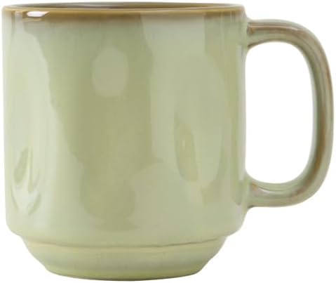 Tuxton China GAS-150 Yukon Mug, 12 oz., 3-3/8" dia. x 3-3/4"H, with handle, stackable, microwave & dishwasher safe, oven proof, fully vitrified, lead-free, ceramic, TuxTrendz, Artisan, Pack of 12