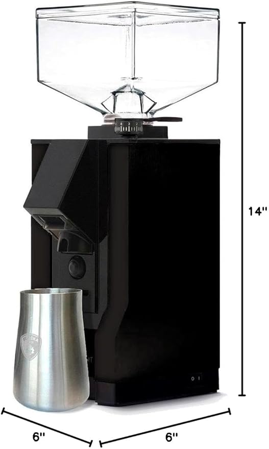 Eureka Filtro Silent Coffee Grinder | Stepless | Silent Technology | 50mm Flat Burr | 12oz Hopper (Black)