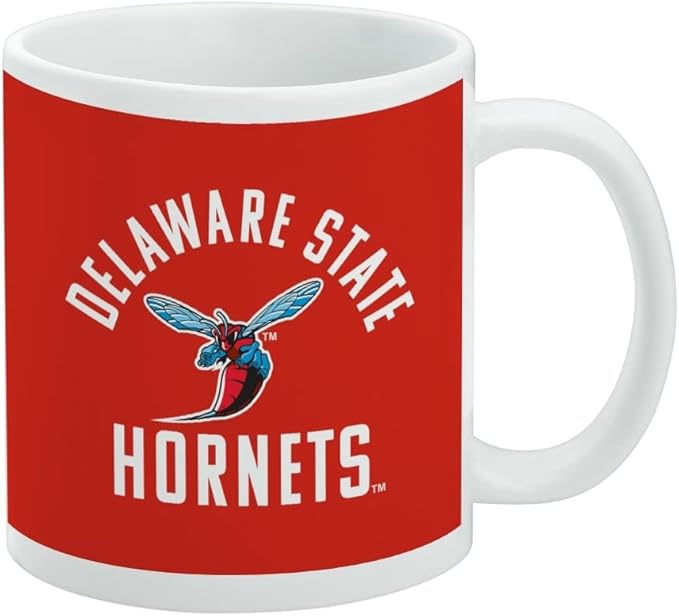 Delaware State University Hornets Logo Ceramic Coffee Mug, Novelty Gift Mugs for Coffee, Tea and Hot Drinks, 11oz, White