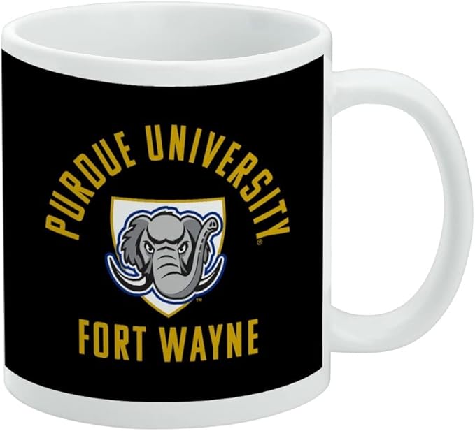 Purdue University - Fort Wayne Mastodons Logo Ceramic Coffee Mug, Novelty Gift Mugs for Coffee, Tea and Hot Drinks, 11oz, White