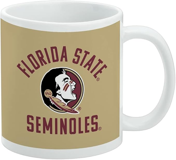 Florida State Seminoles Ceramic Coffee Mug, Novelty Gift Mugs for Coffee, Tea and Hot Drinks, 11oz, White