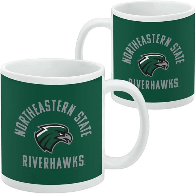 Northeastern State Riverhawks Logo Ceramic Coffee Mug, Novelty Gift Mugs for Coffee, Tea and Hot Drinks, 11oz, White