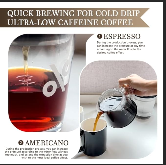 Air Pressure Coffee Maker, Manual Espresso Brewer No Electricity, Portable Handheld Coffee Maker for Home, Office & Travel, 0.3L Glass Pot