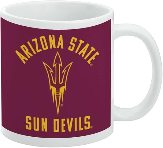 Arizona State University Sun Devils Ceramic Coffee Mug, Novelty Gift Mugs for Coffee, Tea and Hot Drinks, 11oz, White