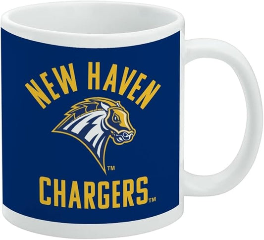 New Haven Charger Ceramic Coffee Mug, Novelty Gift Mugs for Coffee, Tea and Hot Drinks, 11oz, White