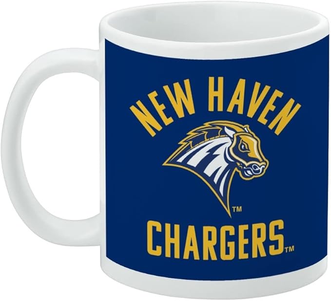 New Haven Charger Ceramic Coffee Mug, Novelty Gift Mugs for Coffee, Tea and Hot Drinks, 11oz, White
