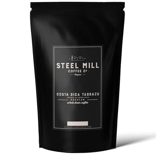 Steel Mill Coffee Co. | Costa Rica Tarrazu Single-Origin Gourmet Coffee | 2 LB Bag | Whole Bean | Medium Roast | 100% Arabica Beans