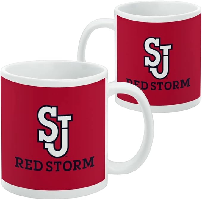 St. John's University Red Storm Logo Ceramic Coffee Mug, Novelty Gift Mugs for Coffee, Tea and Hot Drinks, 11oz, White