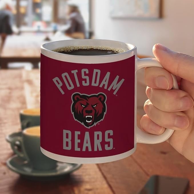 State University of New York at Potsdam Bears Logo Ceramic Coffee Mug, Novelty Gift Mugs for Coffee, Tea and Hot Drinks, 11oz, White